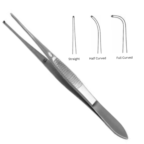 IRIS Tissue (1x2Teeth) Forceps 4" (10.2 Cm), 0.8 mm Wide Tips